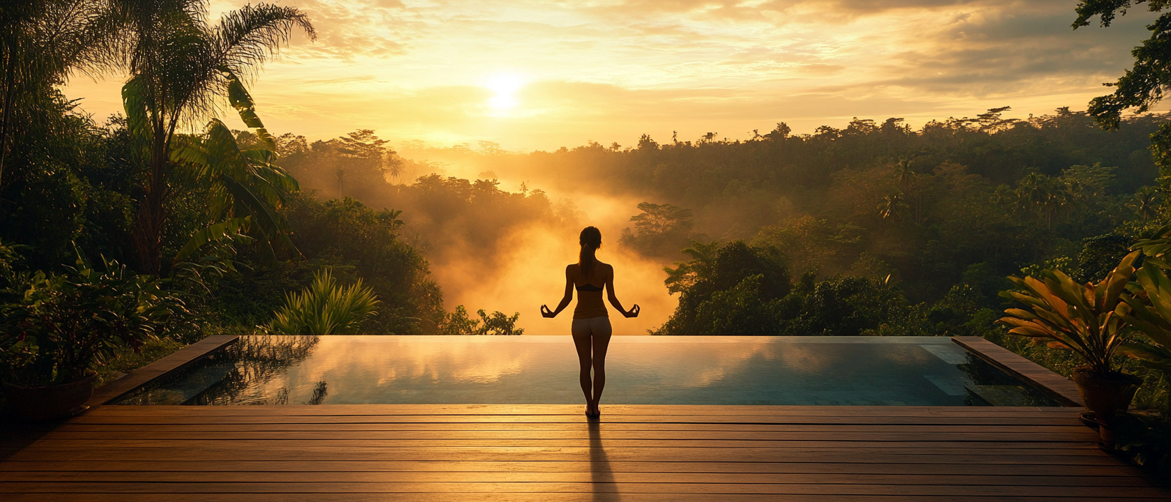 Wellness retreat at sunrise